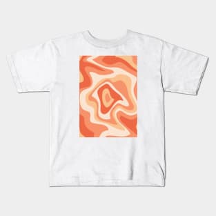 Retro Wavy Line, Swirl Design Kids T-Shirt